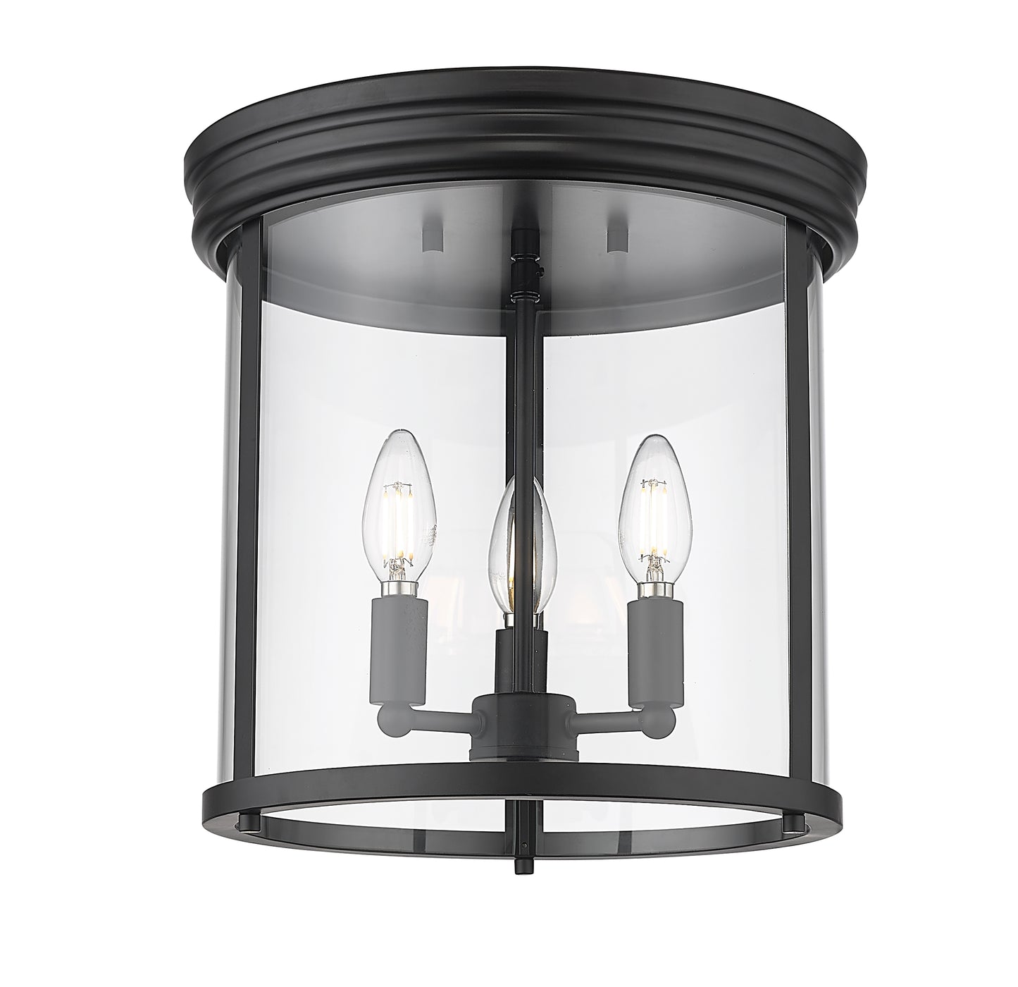 742F13-MB - Thayer 3 Light Flush 13" Mount - Matte Black