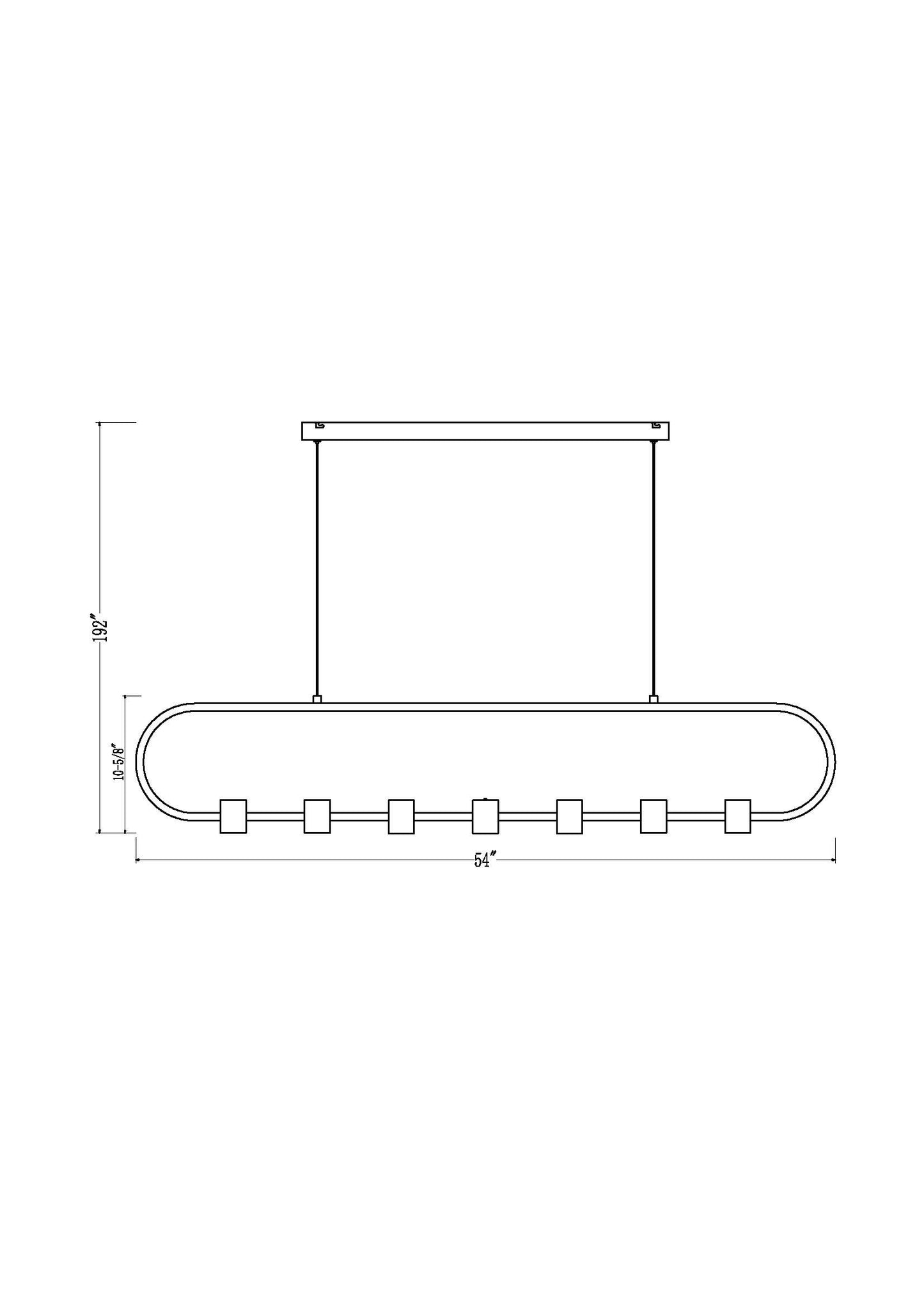 4101-54L-MB-LED - Saros 7 Light Linear 54" Chandelier - Matte Black