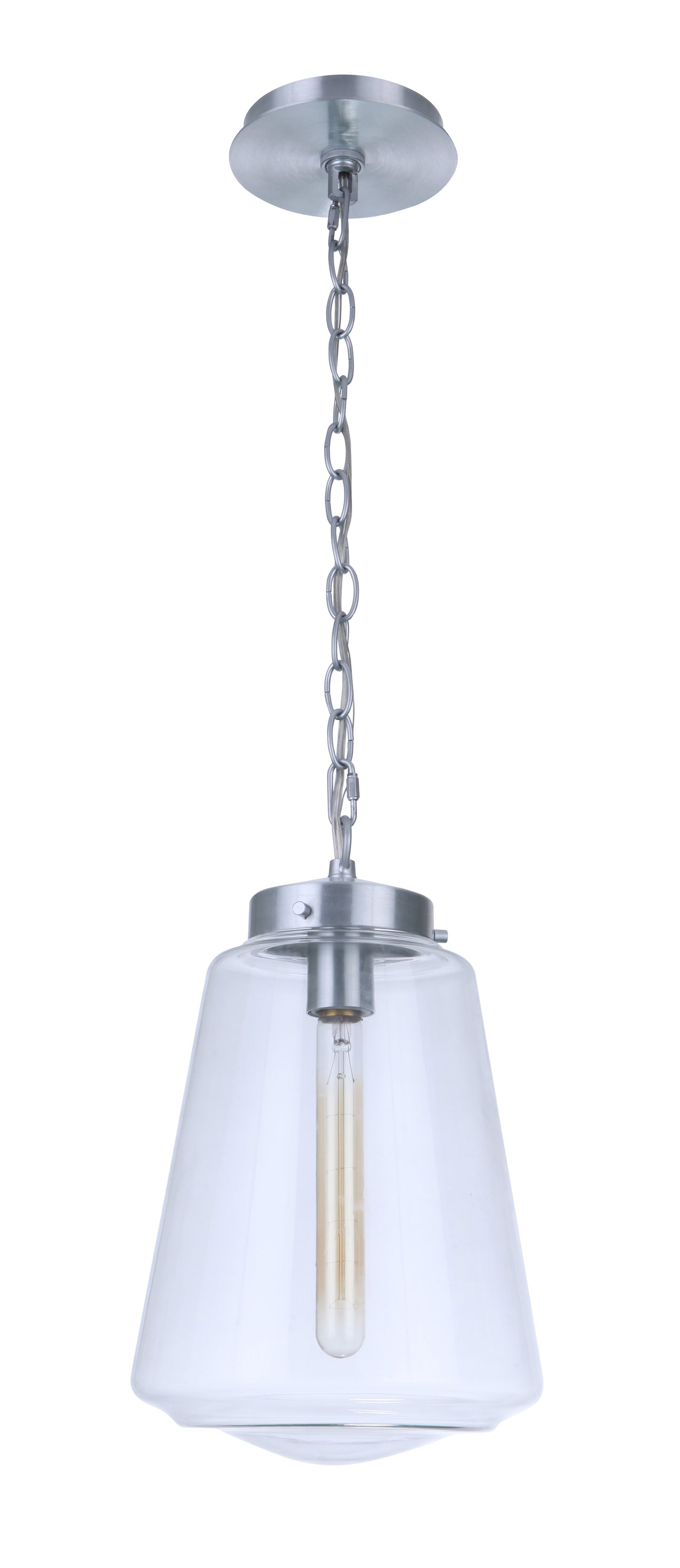 ZA3821-SA - Laclede 1 Light 9.3" Wide Outdoor Pendant - Satin Aluminum