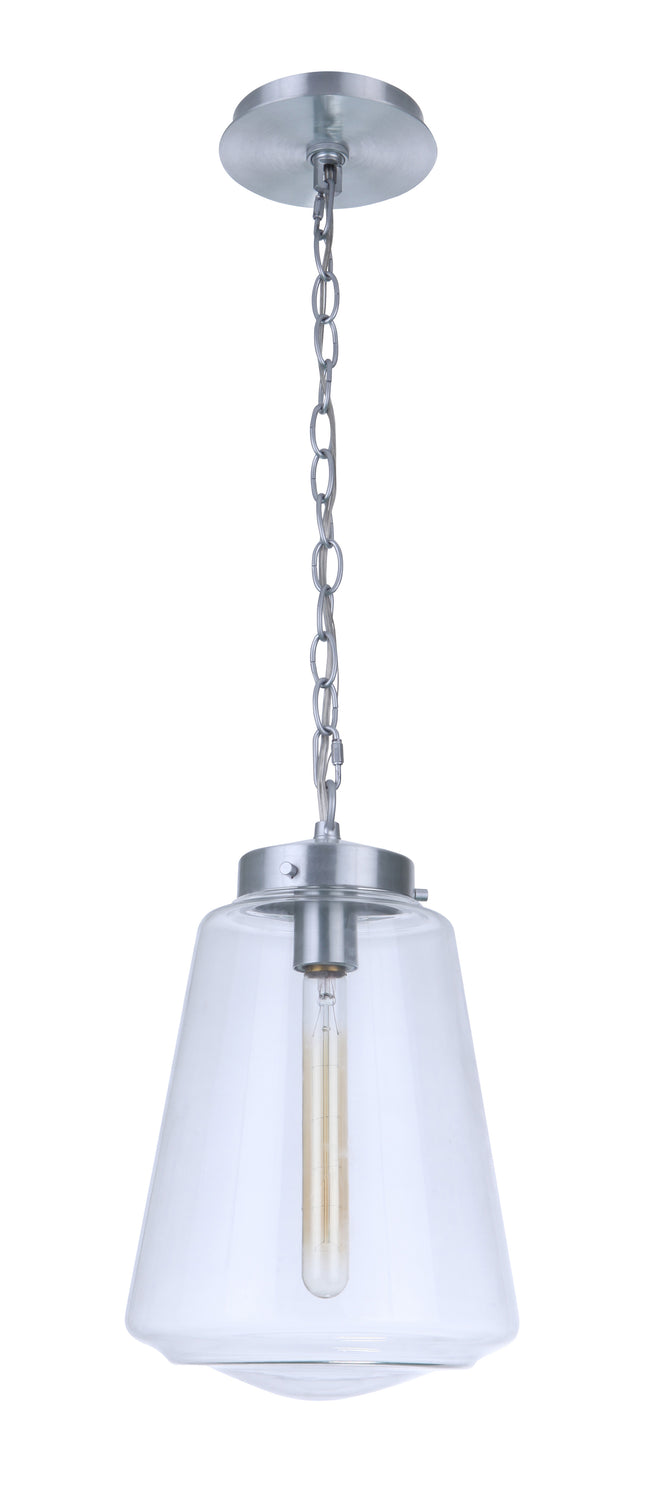 ZA3821-SA - Laclede 1 Light 9.3" Wide Outdoor Pendant - Satin Aluminum