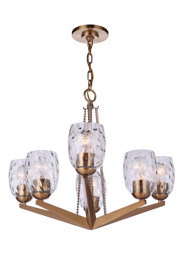 57326-SB - Guiding Star 6 Light 23" Wide Chandelier - Satin Brass