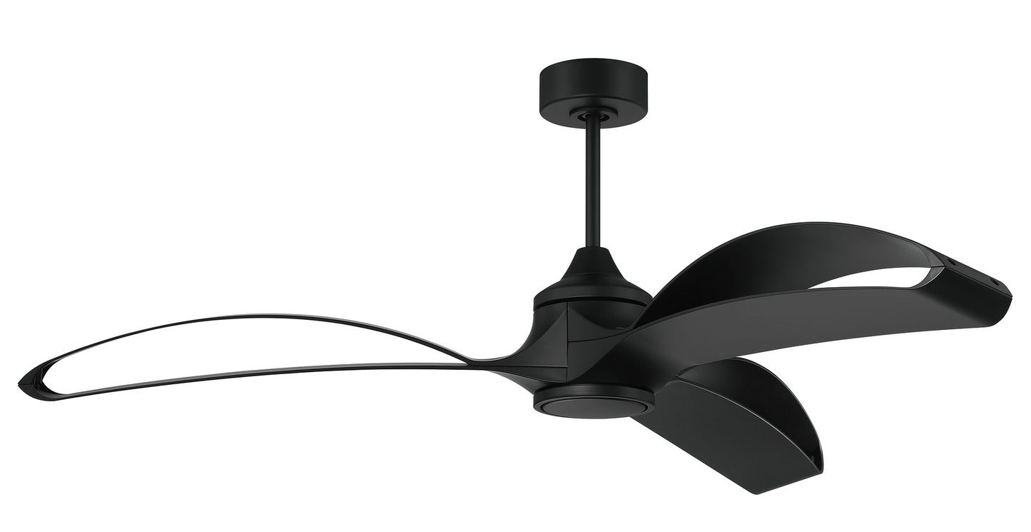 BDX60FB3-NWF - Bandeaux 60" 3 Blade Indoor Outdoor Ceiling Fan with Light Kit - Flat Black