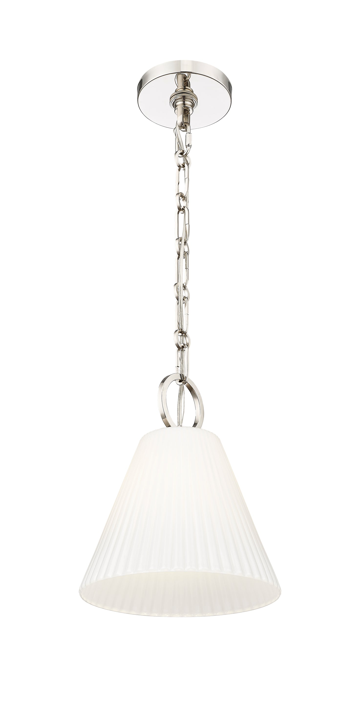 3042P10-PN - Alaric 1 Light 10" Pendant - Polished Nickel