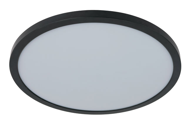 X9415-FB-LED-5CCT - Slim Line II 1 Light 15" Wide Flush Mount - Flat Black