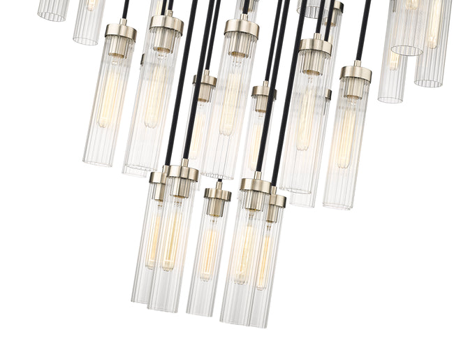 740P-27R-BN - Beau 27 Light 36" Chandelier - Brushed Nickel