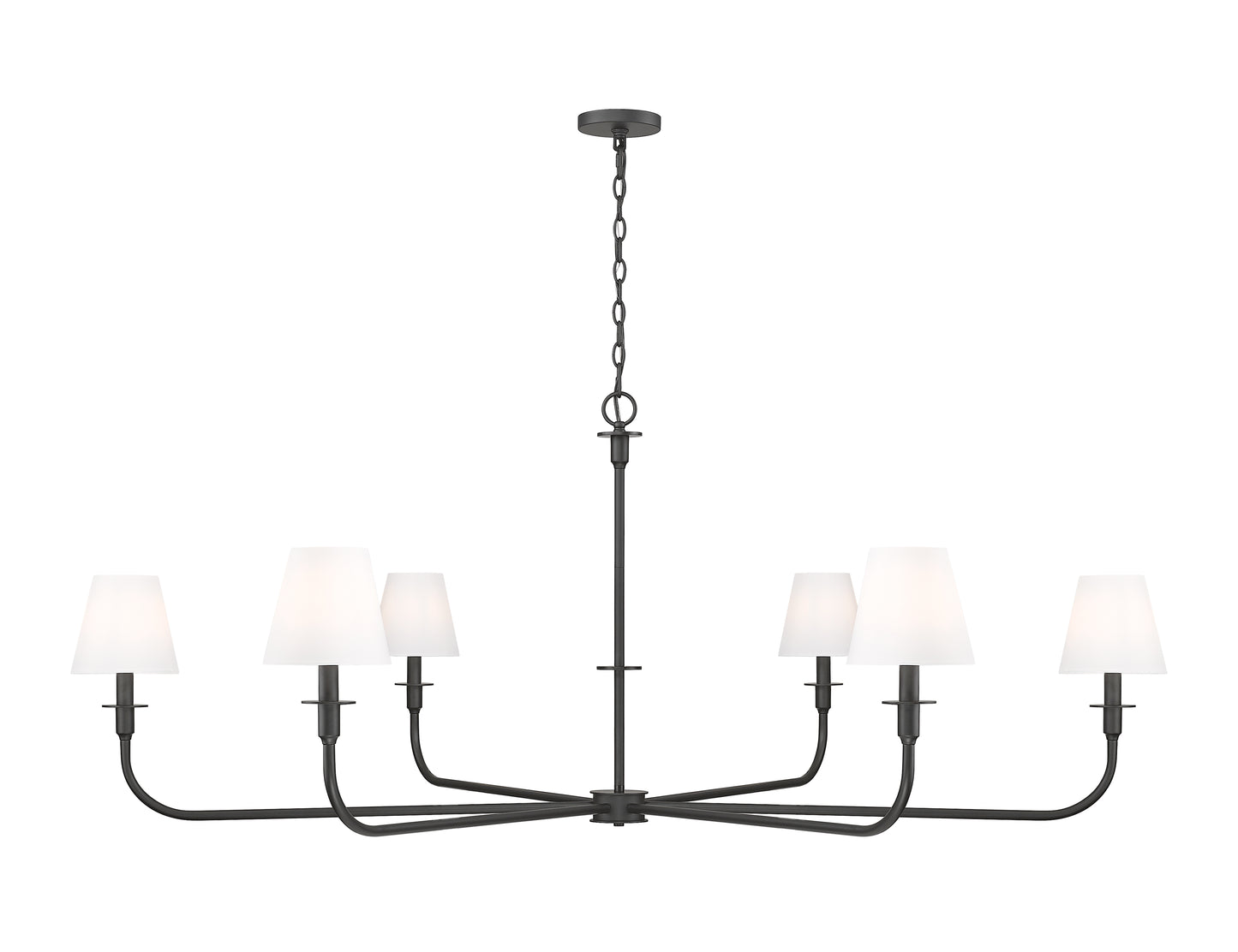 3049-62MB - Tova 6 Light 66" Chandelier - Matte Black