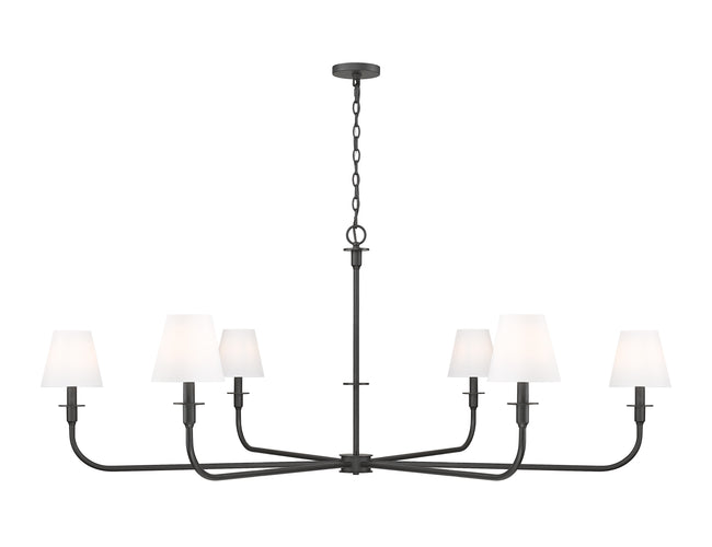 3049-62MB - Tova 6 Light 66" Chandelier - Matte Black