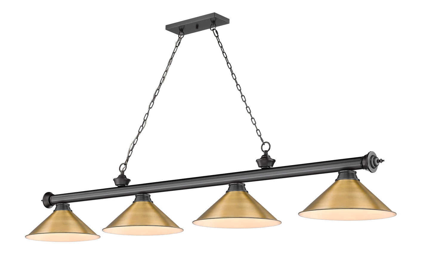 2306-4BP-RB15 - Cordon 4 Light 81" Billiard - Bronze Plate