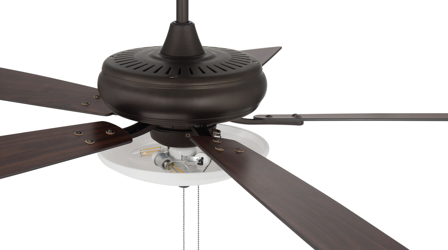 ECF111ESP5-ESPWLN - Eos 3 Light Bowl 52" 5 Blade Ceiling Fan with Light Kit - Espresso