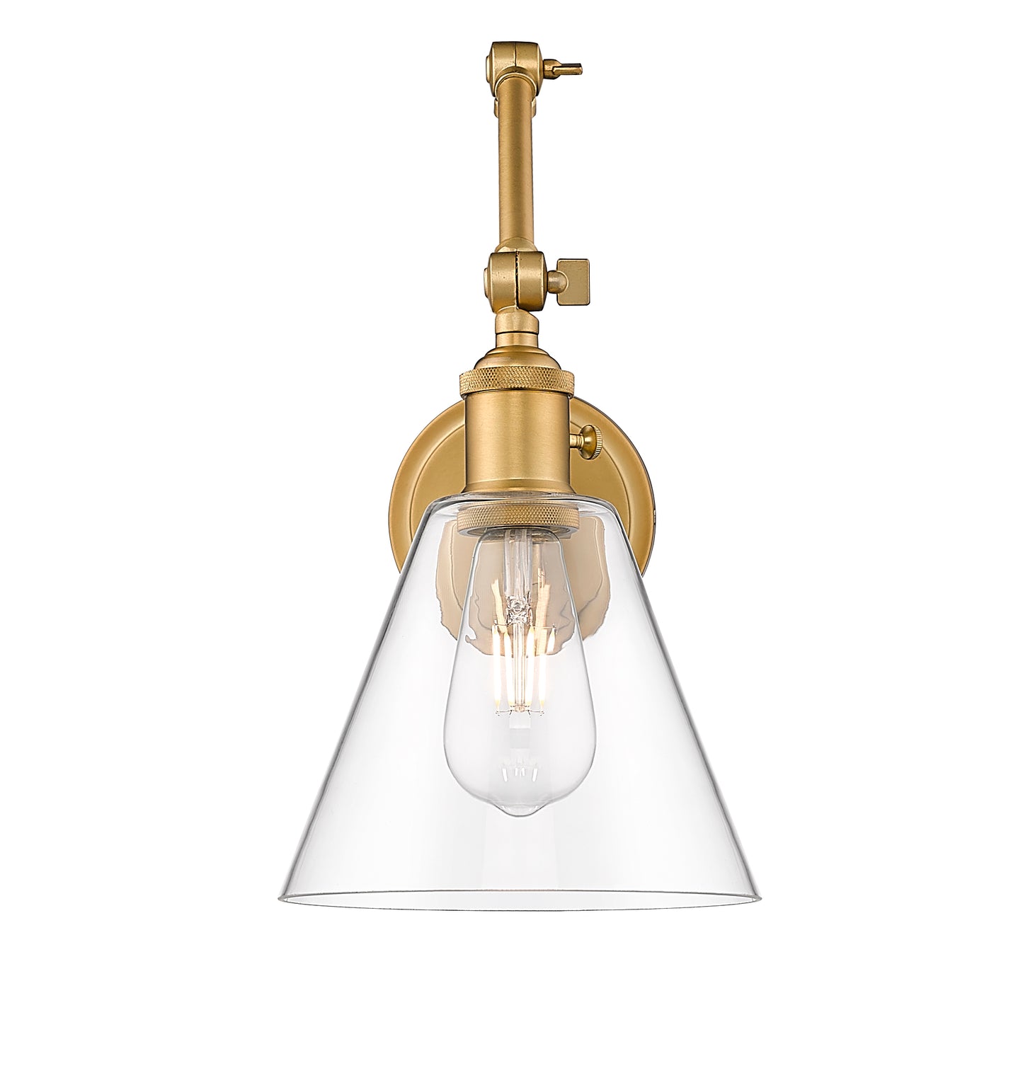 348S-RB - Gayson 1 Light Wall 8" Sconce - Rubbed Brass