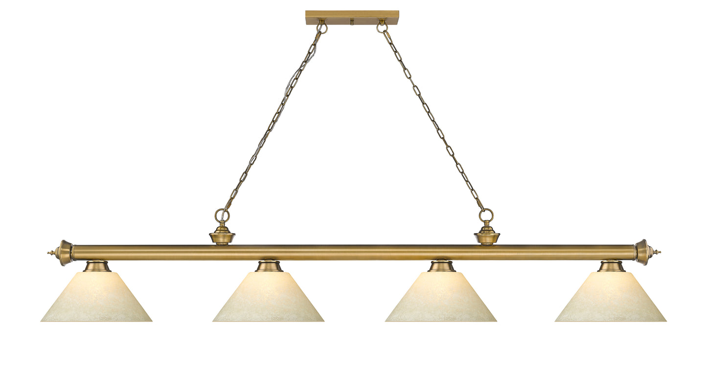2306-4RB-AGM14 - Cordon 4 Light 81" Billiard - Rubbed Brass