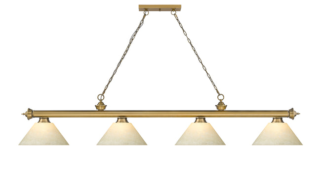 2306-4RB-AGM14 - Cordon 4 Light 81" Billiard - Rubbed Brass