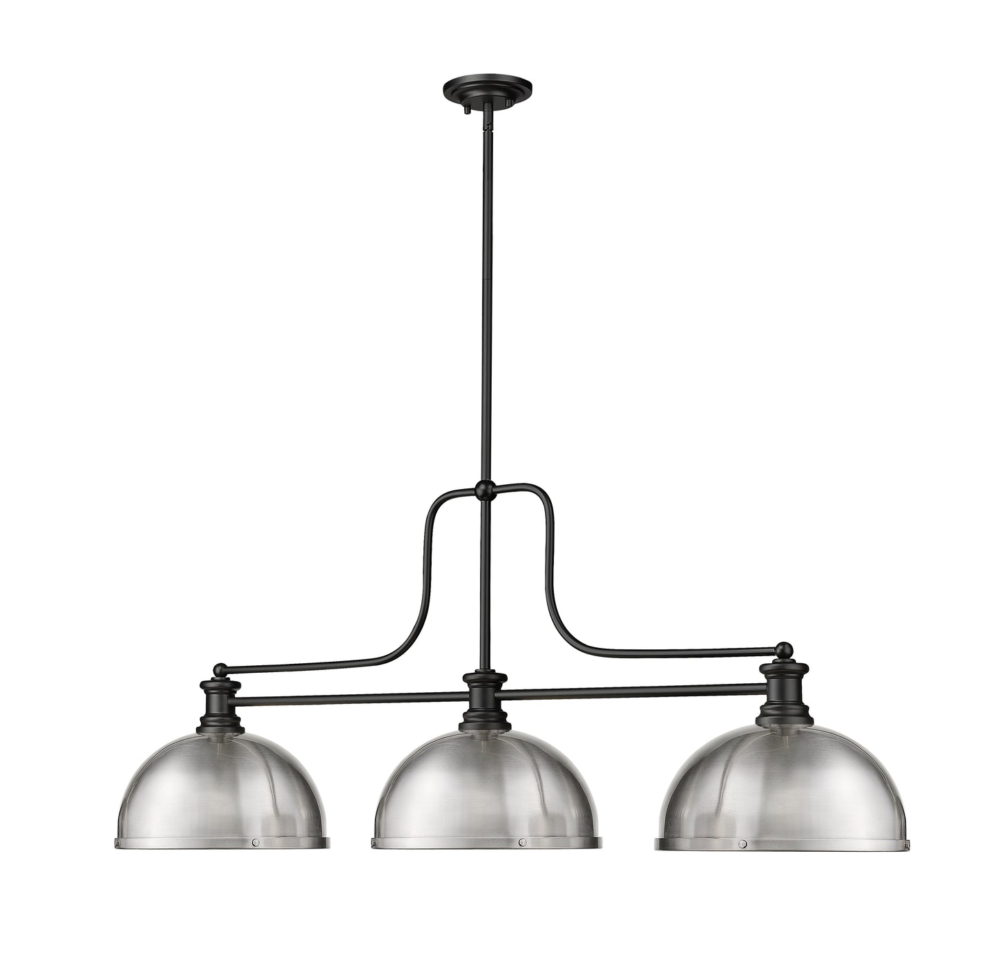 725-3MB-D12BN - Melange 3 Light 52" Billiard - Matte Black