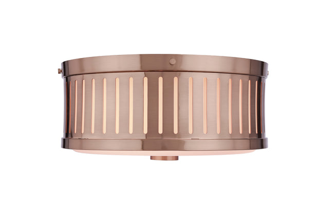 X3313-SB - Livingston 3 Light 13" Wide Flush Mount - Satin Brass