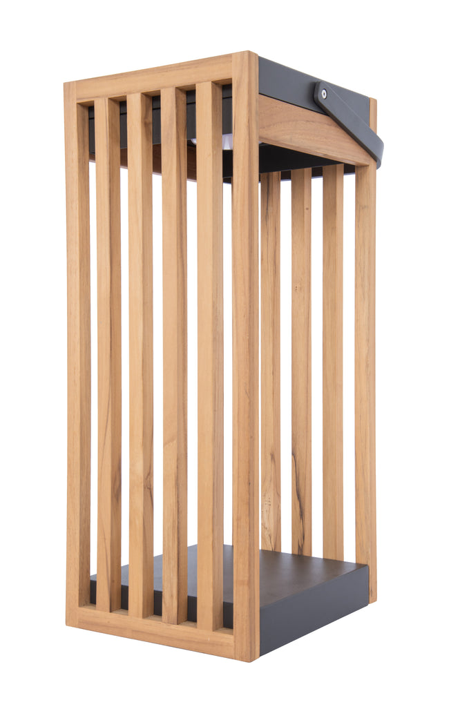 86298TKTG-OTR - Teak 1 Light 20" High LED Rechargeable Lamp - Teak / Textured Grey