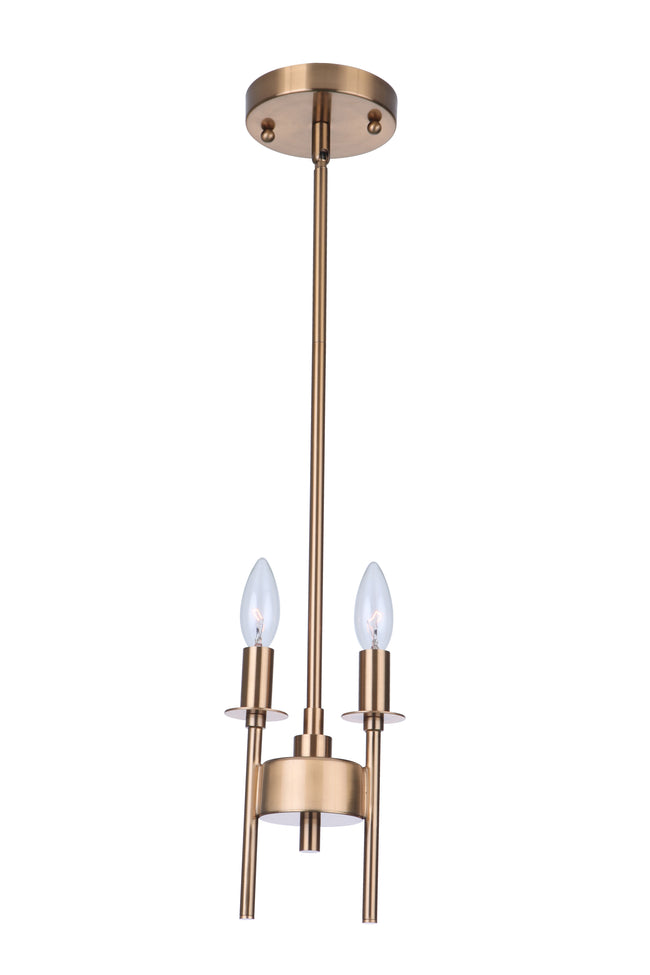 54392-SB - Larrson 2 Light 5.62" Wide Mini Pendant - Satin Brass