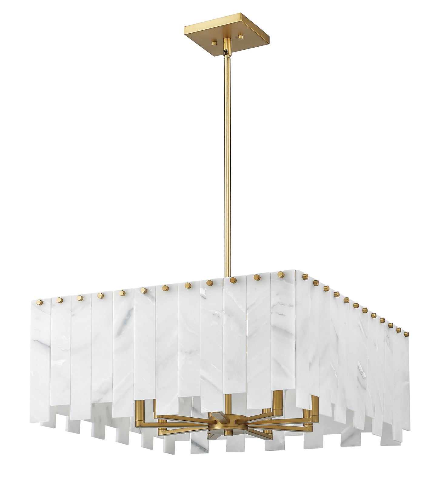 345P26-RB - Viviana 8 Light 26" Chandelier - Rubbed Brass