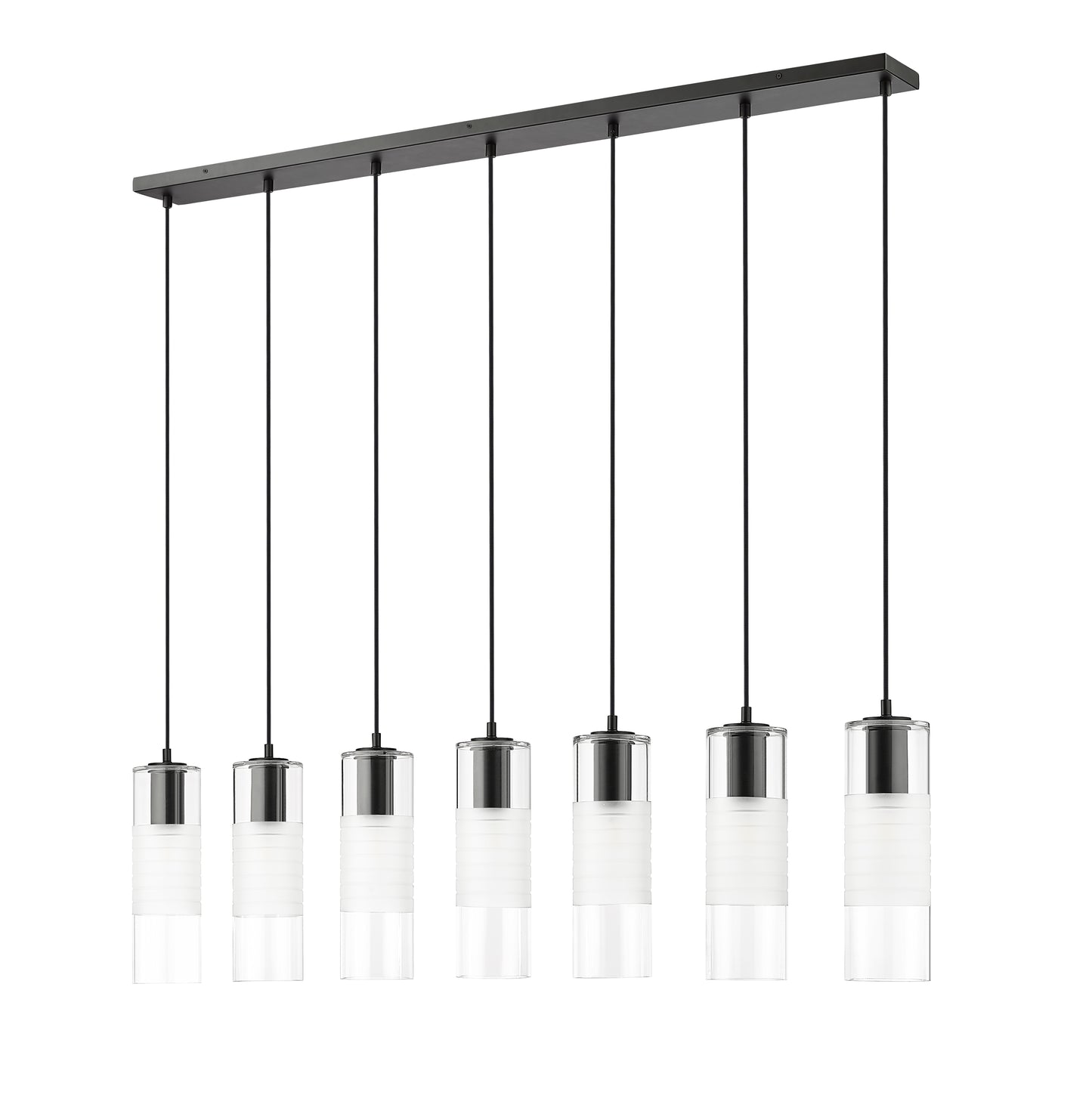 824P-7L-MB - Alton 7 Light Linear 54" Chandelier - Matte Black