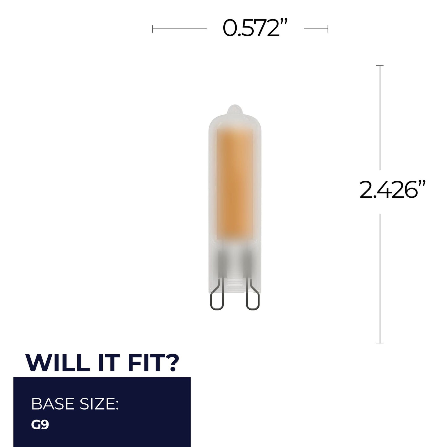 770660 - Dimmable Frost T5 LED G9 Base Light Bulb - 3.5 Watt - 3000K - 4 Pack