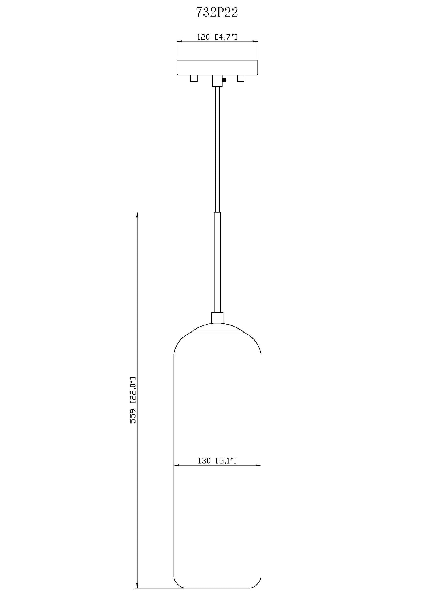 732P22-HBR - Monty 1 Light 5" Pendant - Heritage Brass
