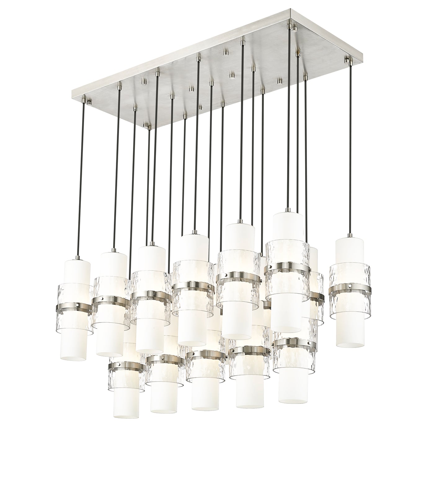 1946P-17L-BN - Cayden 17 Light Linear 42" Chandelier - Brushed Nickel