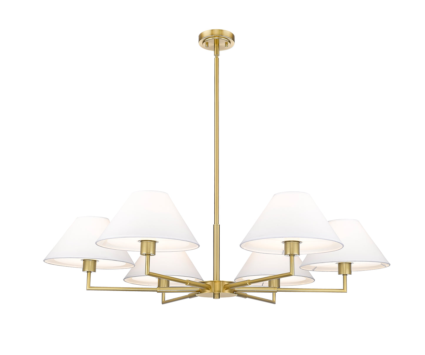 744-44R-LG - Leila 6 Light 44" Chandelier - Luxe Gold