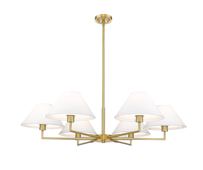 744-44R-LG - Leila 6 Light 44" Chandelier - Luxe Gold