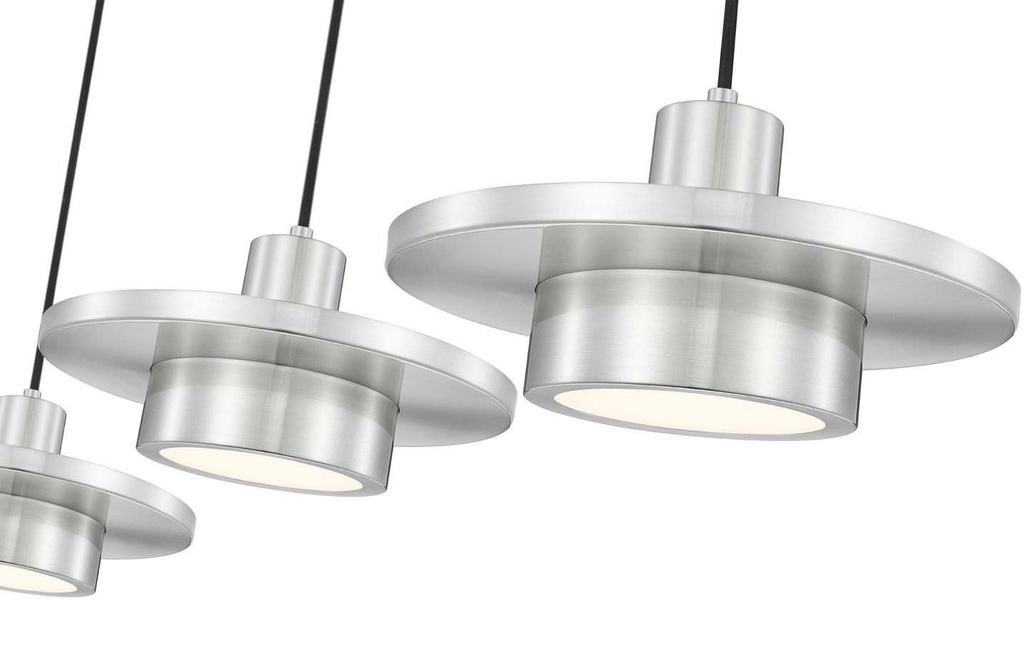 829P12-3L-BN-LED - Ludo 3 Light Linear 52" Chandelier - Brushed Nickel