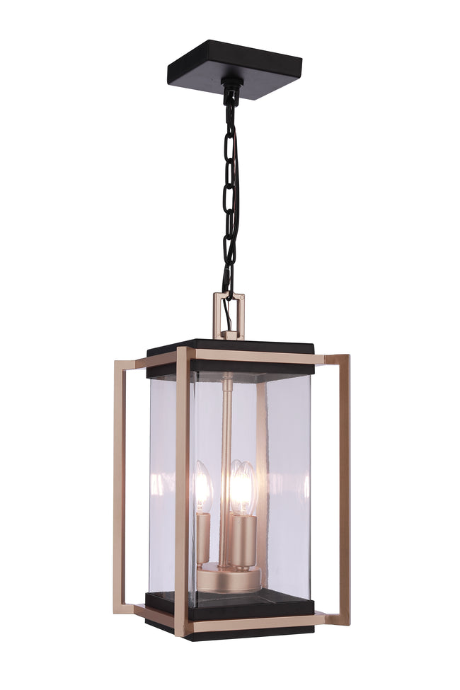 ZA6511-MNSB - Metalwork 3 Light 9" Wide Outdoor Pendant - Midnight / Satin Brass