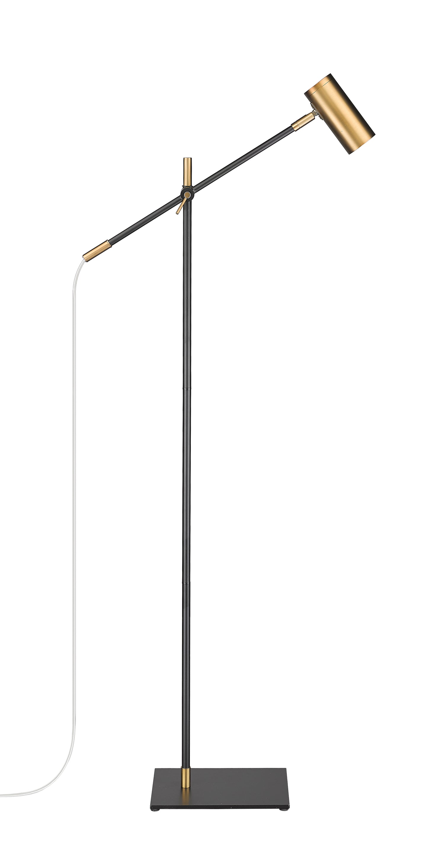 814FL-MB-OBR - Calumet 1 Light Floor 48" Lamp - Matte Black / Olde Brass