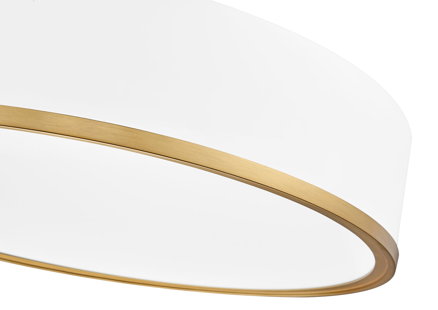 1018F20-MW-MGLD-LED - Bradley 1 Light Flush 20" Mount - Matte White / Modern Gold