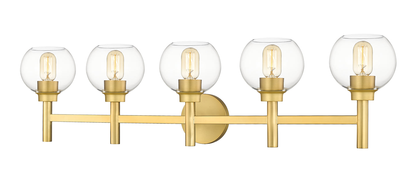 7502-5V-BG - Sutton 5 Light 40" Vanity - Brushed Gold