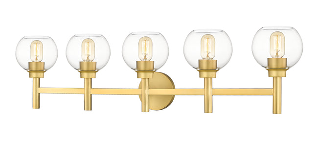 7502-5V-BG - Sutton 5 Light 40" Vanity - Brushed Gold