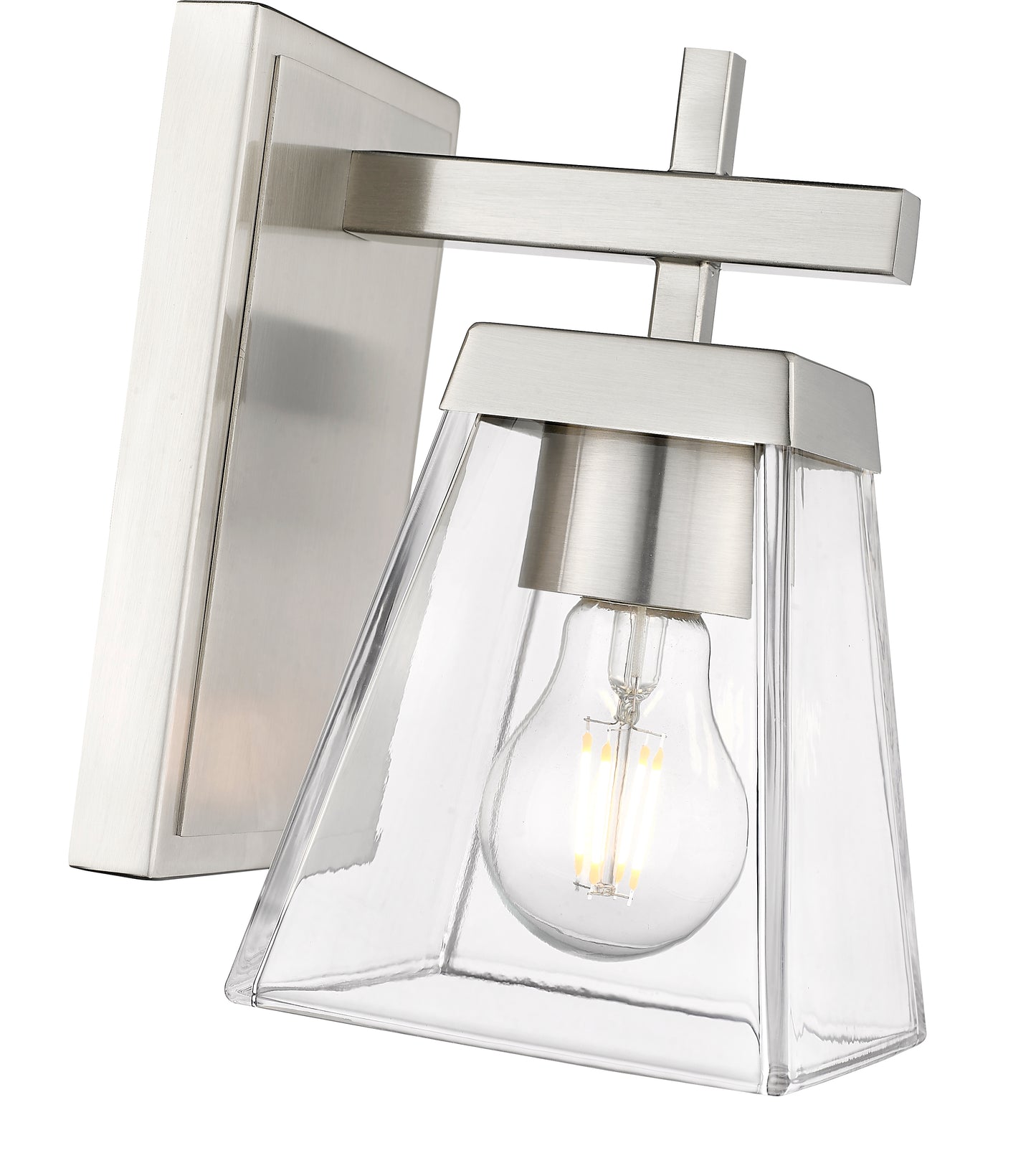 819-1S-BN - Lauren 1 Light Wall 8" Sconce - Brushed Nickel