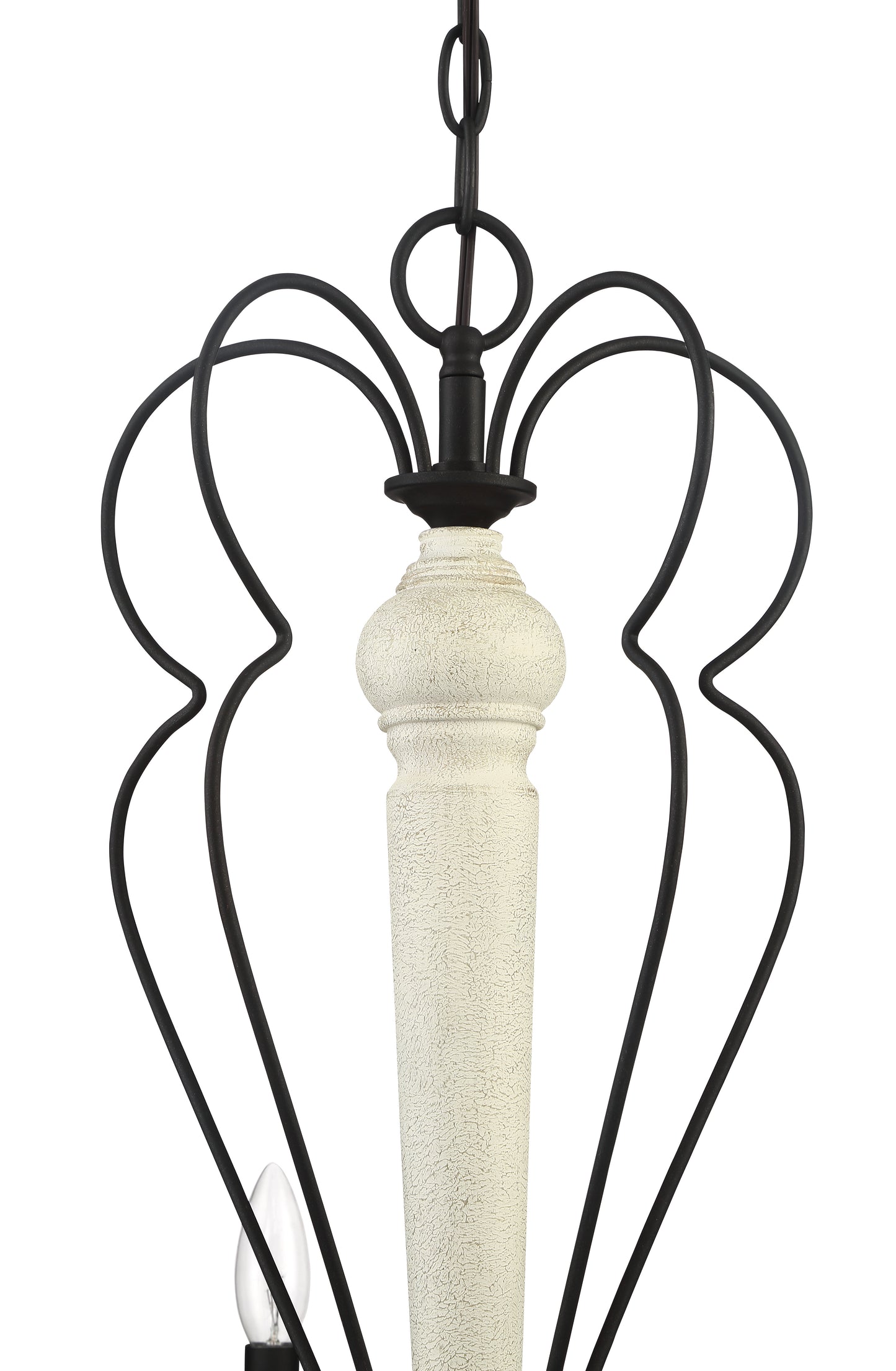 52525-CWESP - Anna 5 Light 26" Wide Chandelier - Cottage White / Espresso