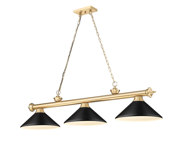 2306-3HBR-MMB - Cordon 3 Light 58" Billiard - Heritage Brass