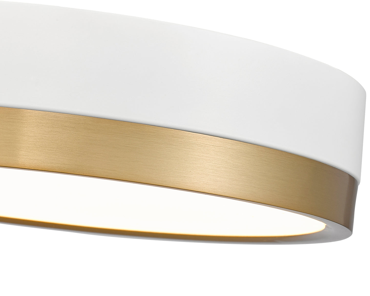 1006F12-MW-MGLD-LED - Algar 1 Light Flush 12" Mount - Matte White / Modern Gold