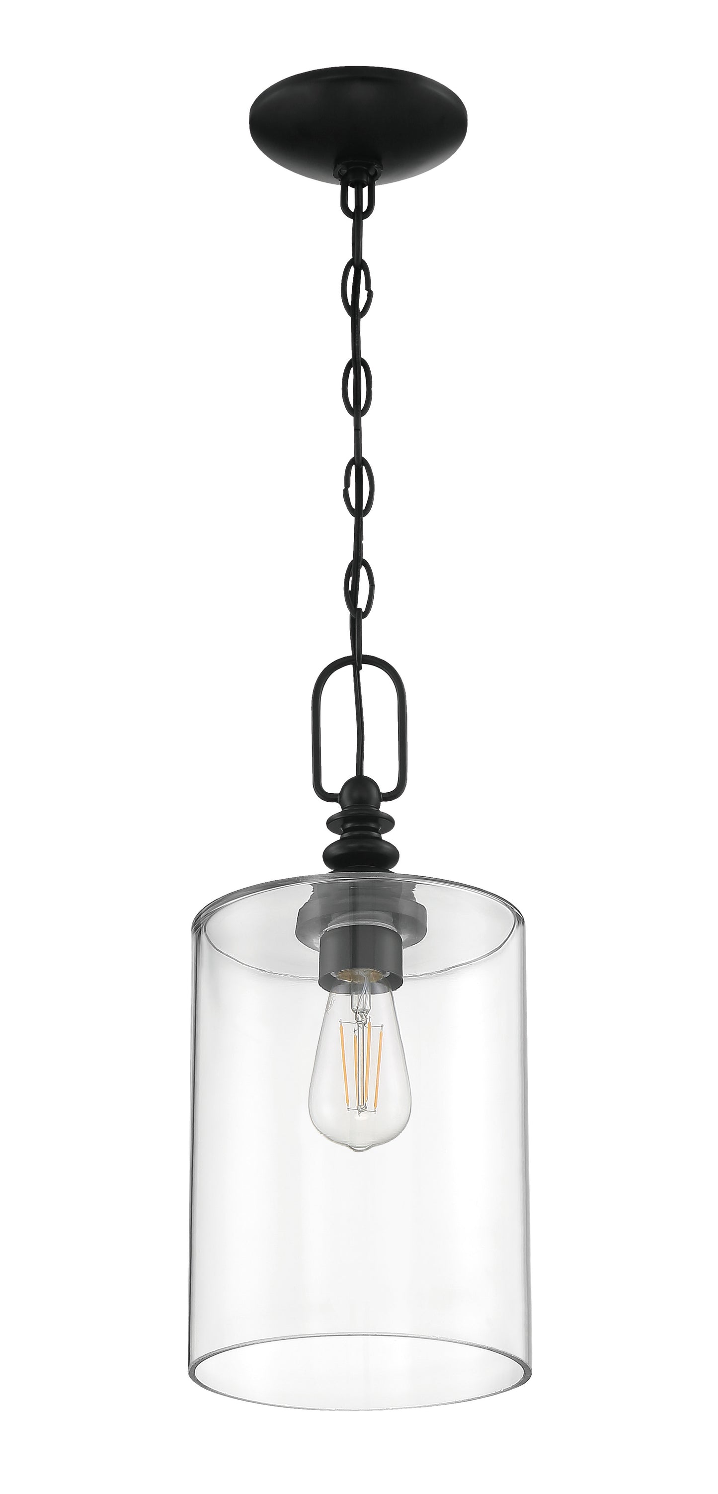 49891-FB-C - Dardyn 1 Light 7.5" Wide Mini Pendant - Flat Black