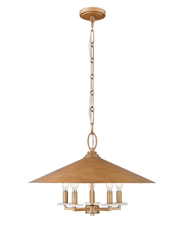 1953-22SGD - Rialto 5 Light 22" Pendant - Signature Gold