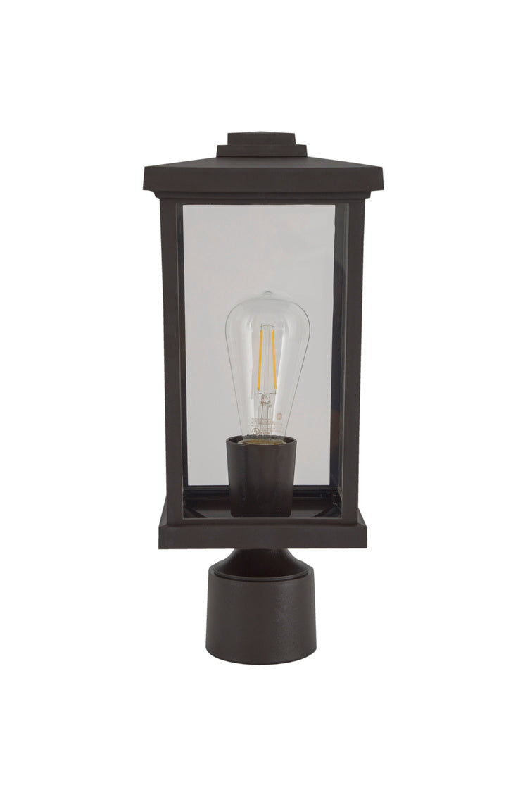 ZA2415-BZ-C - Resilience Lanterns 1 Light 15" High Post Mount - Bronze