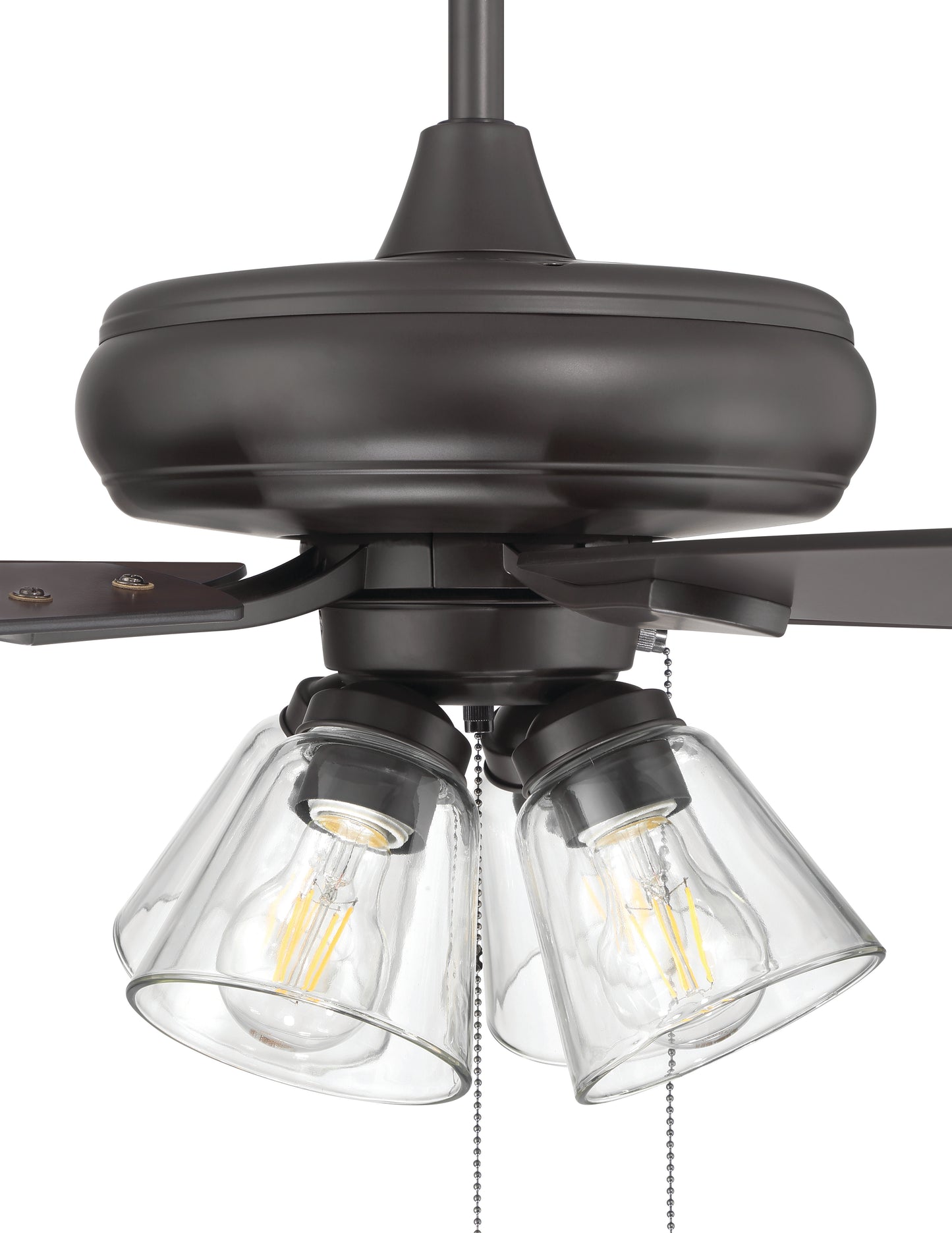 ECF104CBZ5-CBZWLN - Eos Clear 4 Light 52" 5 Blade Ceiling Fan with Light Kit - Classic Bronze
