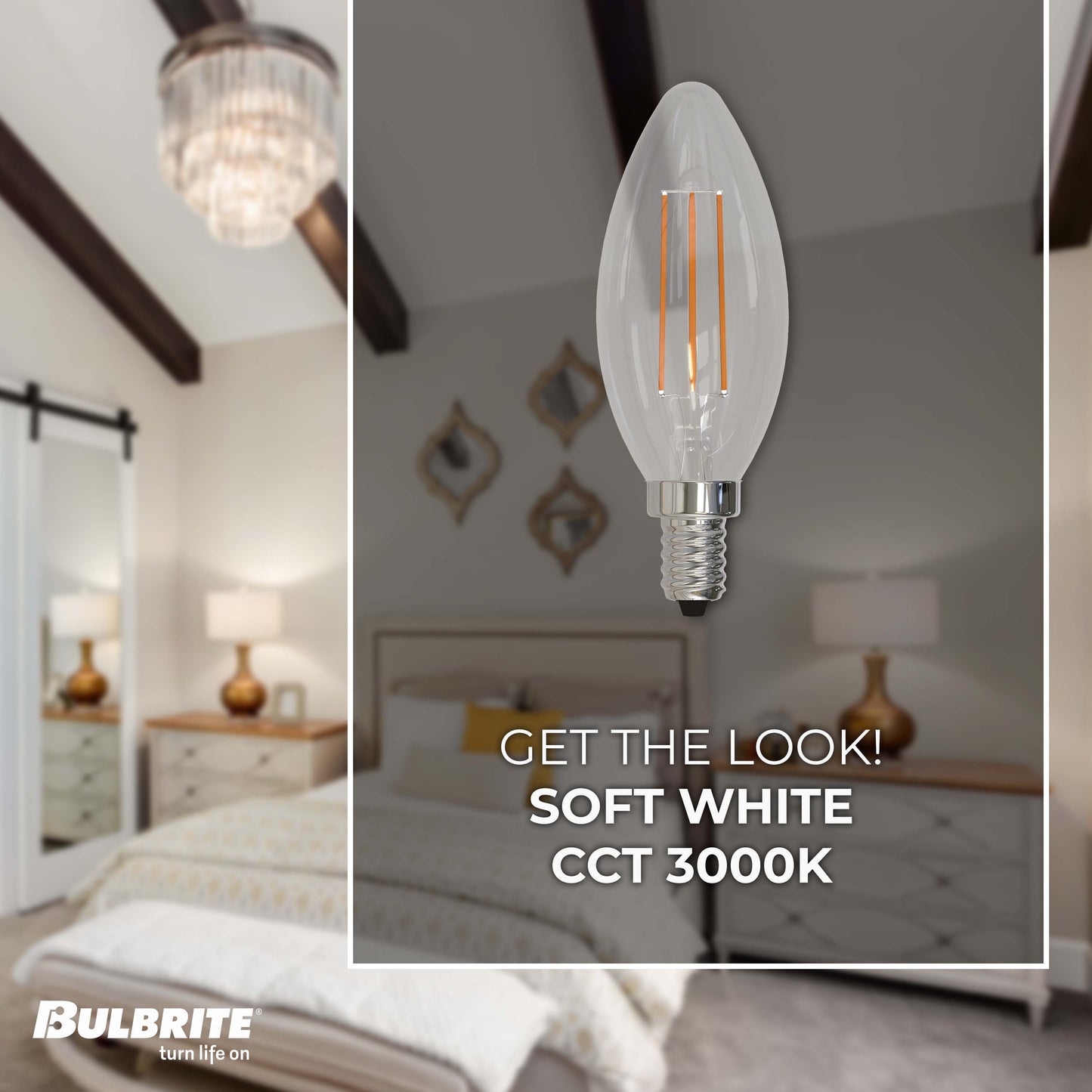 776627 - Dimmable B11 LED Candelabra Light Bulb - 5 Watt - 3000K - 3 Pack