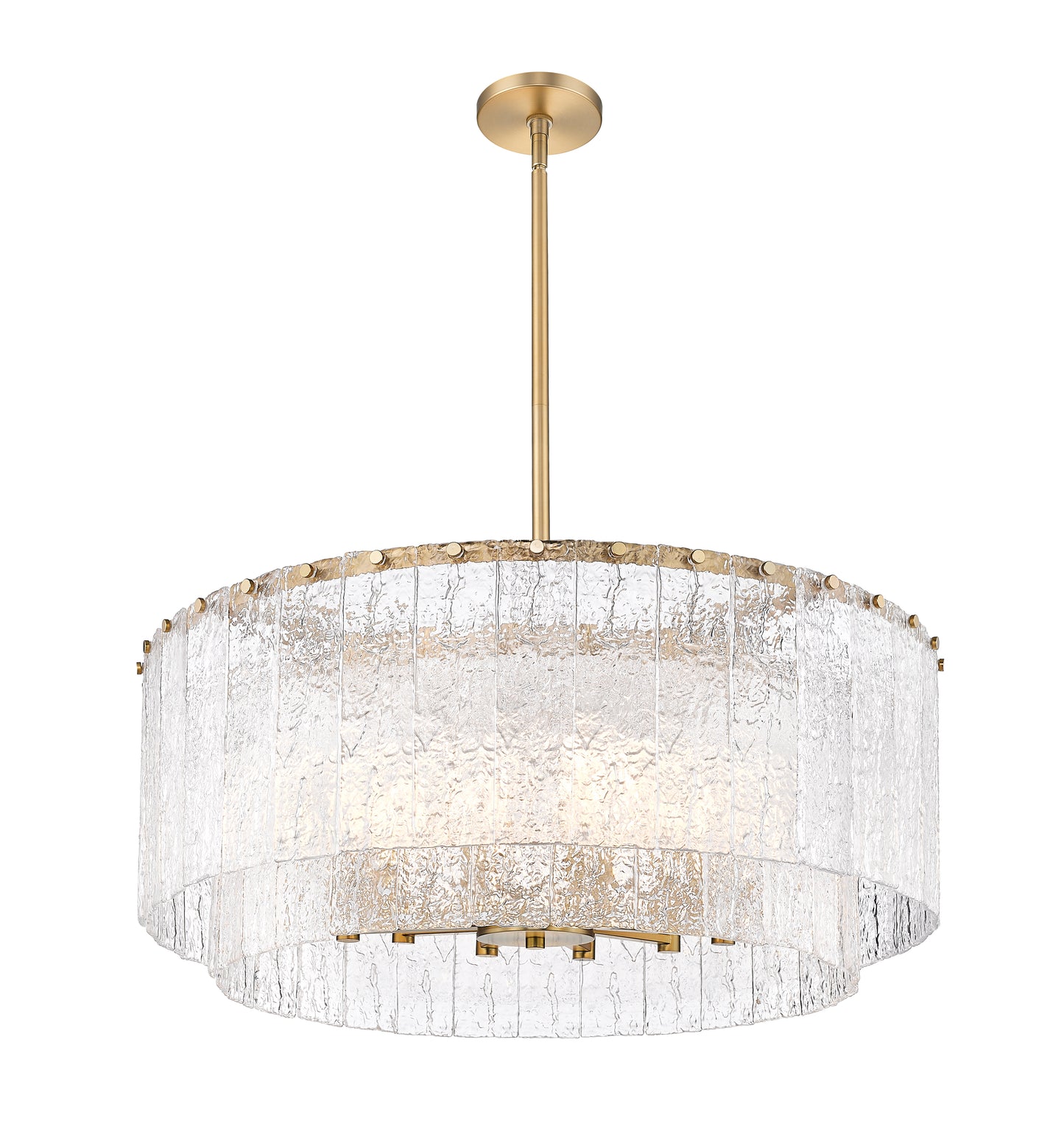 1943P32-2-MGLD - Glacier 12 Light 33" Pendant - Modern Gold