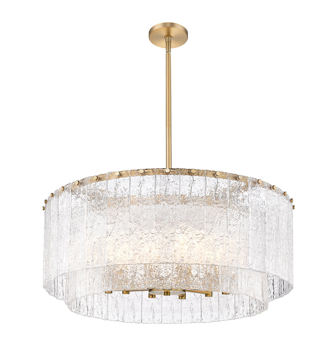 1943P32-2-MGLD - Glacier 12 Light 33" Pendant - Modern Gold