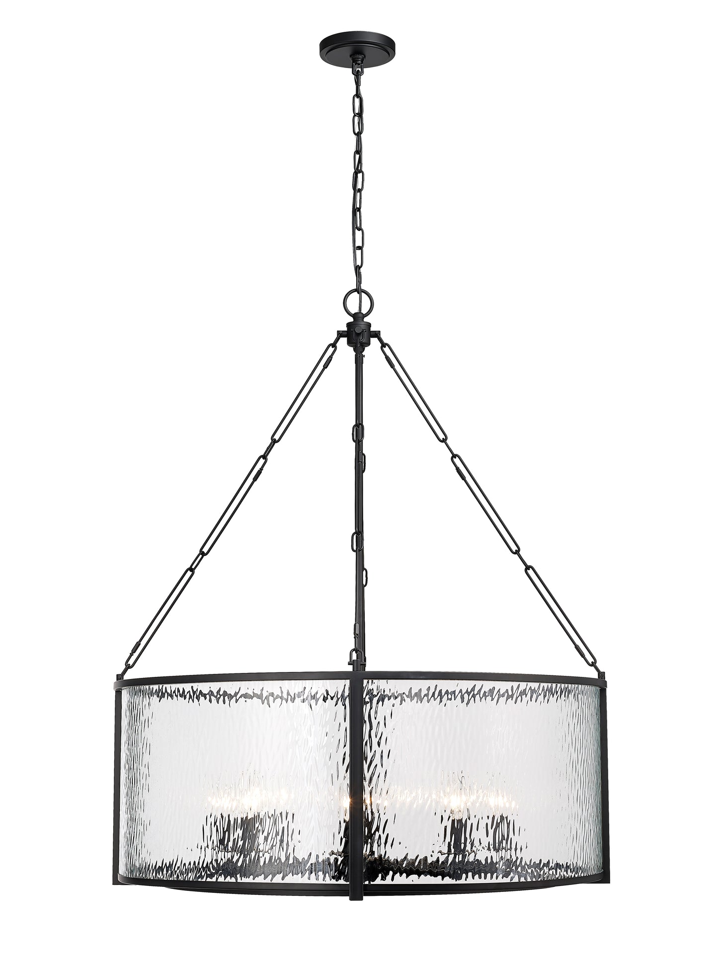 346P32-MB - Barrington 8 Light 32" Chandelier - Matte Black
