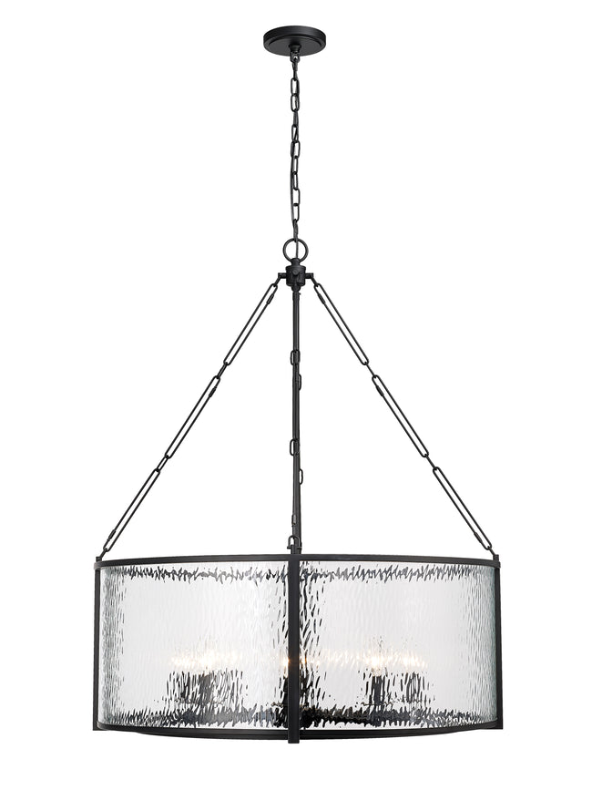 346P32-MB - Barrington 8 Light 32" Chandelier - Matte Black