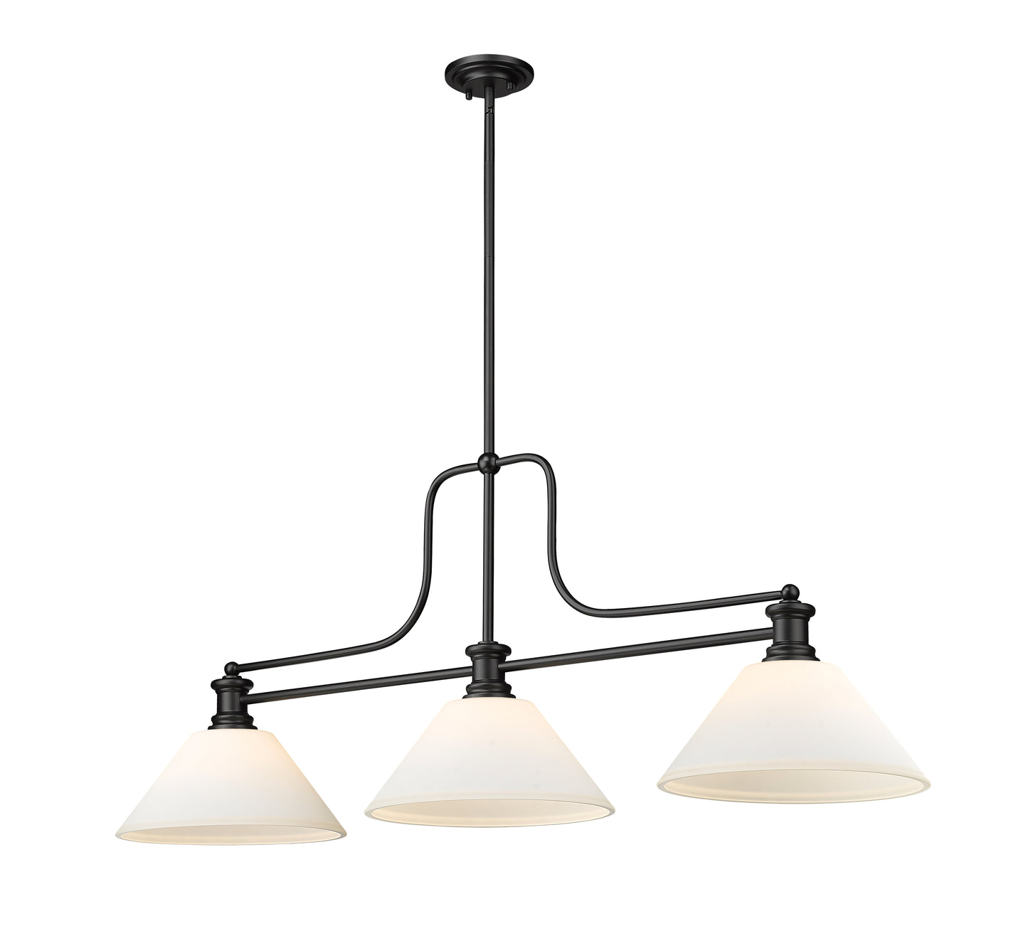 725-3MB-AMO14 - Melange 3 Light 52" Billiard - Matte Black