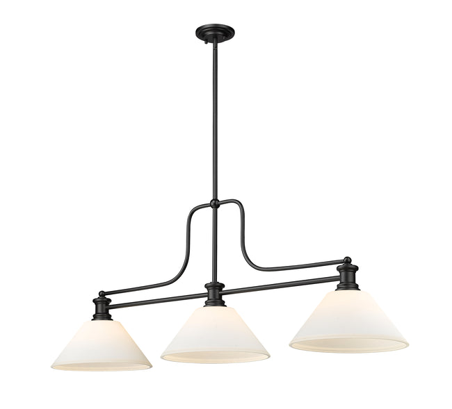 725-3MB-AMO14 - Melange 3 Light 52" Billiard - Matte Black