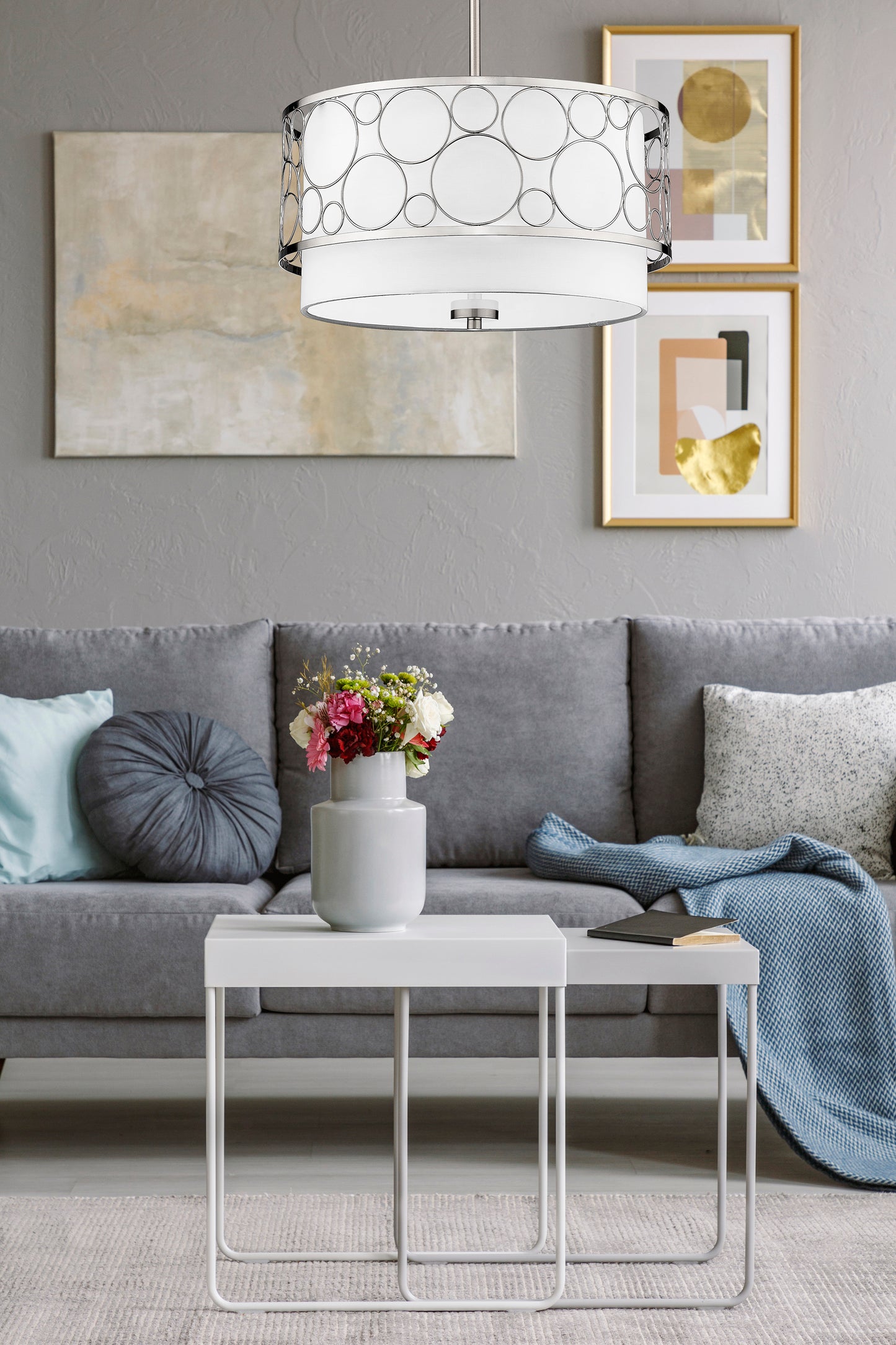 197-17BN - Kendall 3 Light 17" Pendant - Brushed Nickel