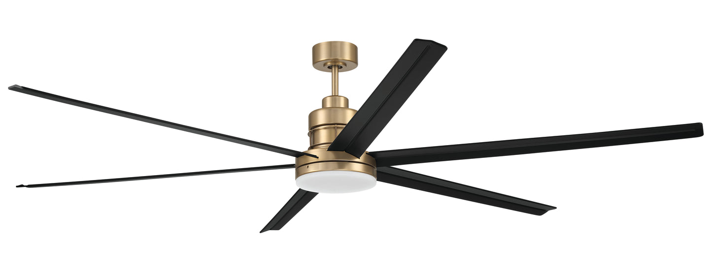 MND80SBFB6-NWF - Mondo 80" Ceiling Fan no Wifi 80" 6 Blade Ceiling Fan with Light Kit - Satin Brass